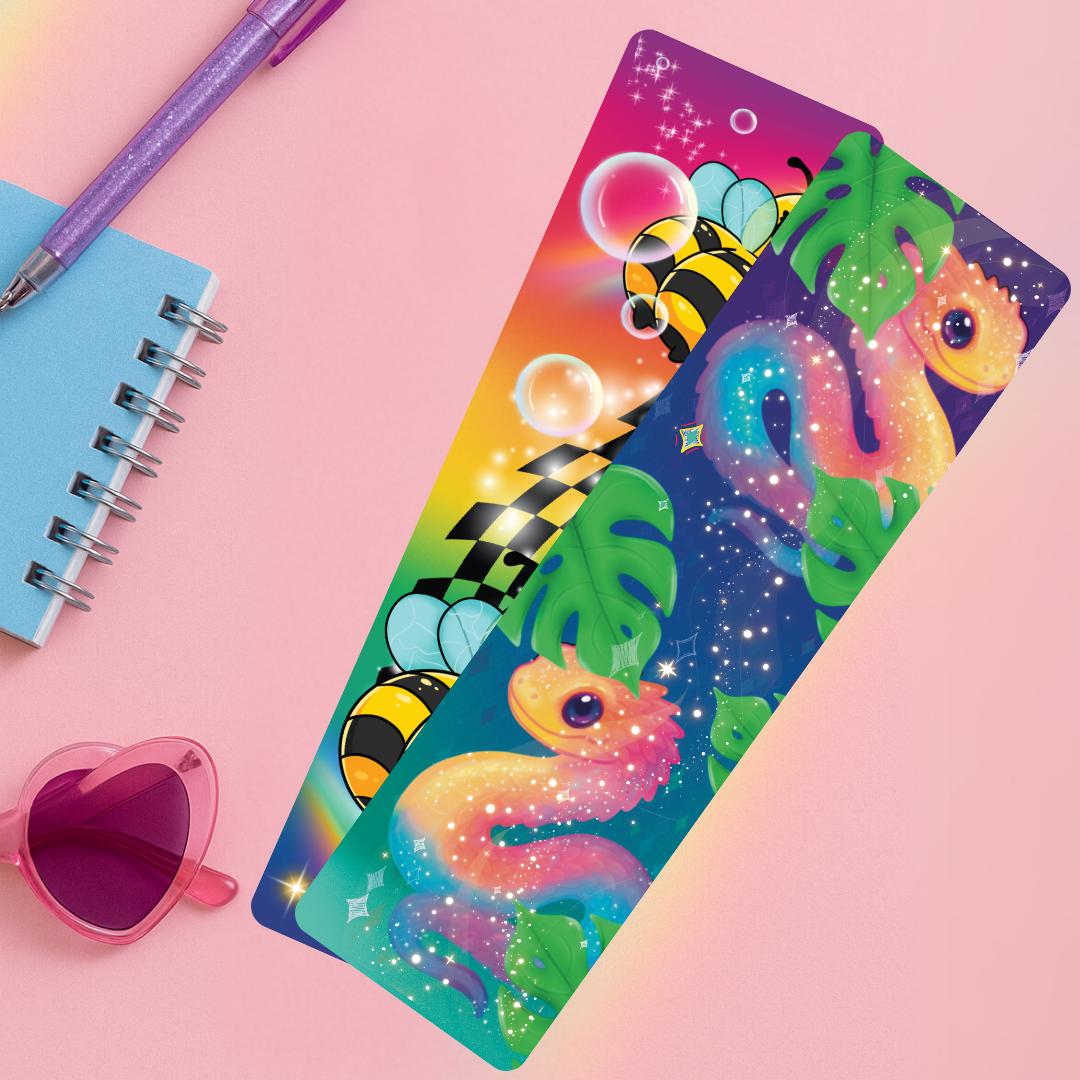 Rainbow Chaos Bookmark | Funny Maximalist Bookmark for Book Lovers | Neon Aesthetic | Animal Lover Gift | Quirky Stationery for Her