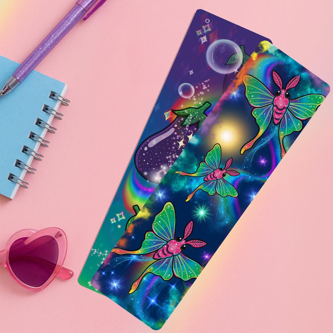 Rainbow Chaos Bookmark | Funny Maximalist Bookmark for Book Lovers | Neon Aesthetic | Animal Lover Gift | Quirky Stationery for Her