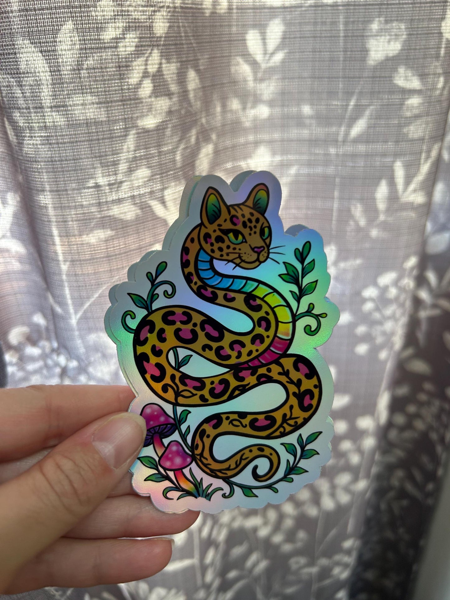 Holographic Pride Cat Snake Vinyl Sticker Waterproof Laptop Sticker Water Bottle Unhinged Millennial Aesthetic Custom Stickers Available