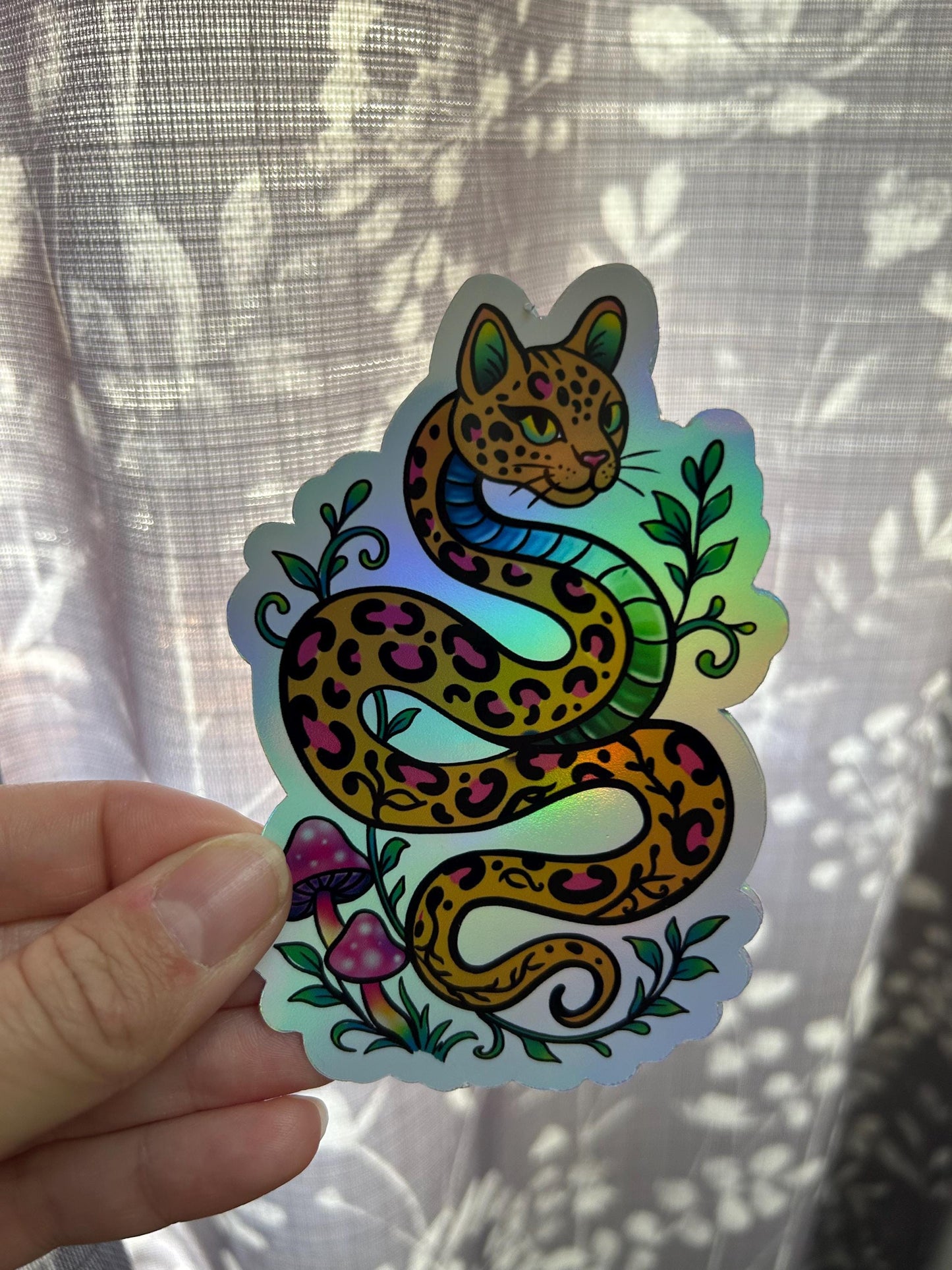 Holographic Pride Cat Snake Vinyl Sticker Waterproof Laptop Sticker Water Bottle Unhinged Millennial Aesthetic Custom Stickers Available