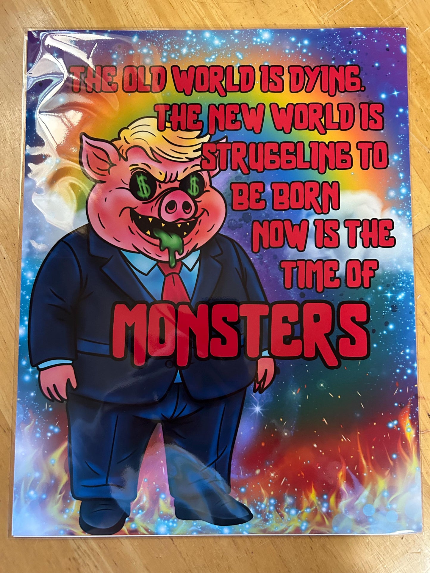 Ministry of Meat – FDT Art 8x 10 Print 8647 Dystopian Protest Art Leftist Pig Illustration Anti-Greed Anti Capitalism Political Art