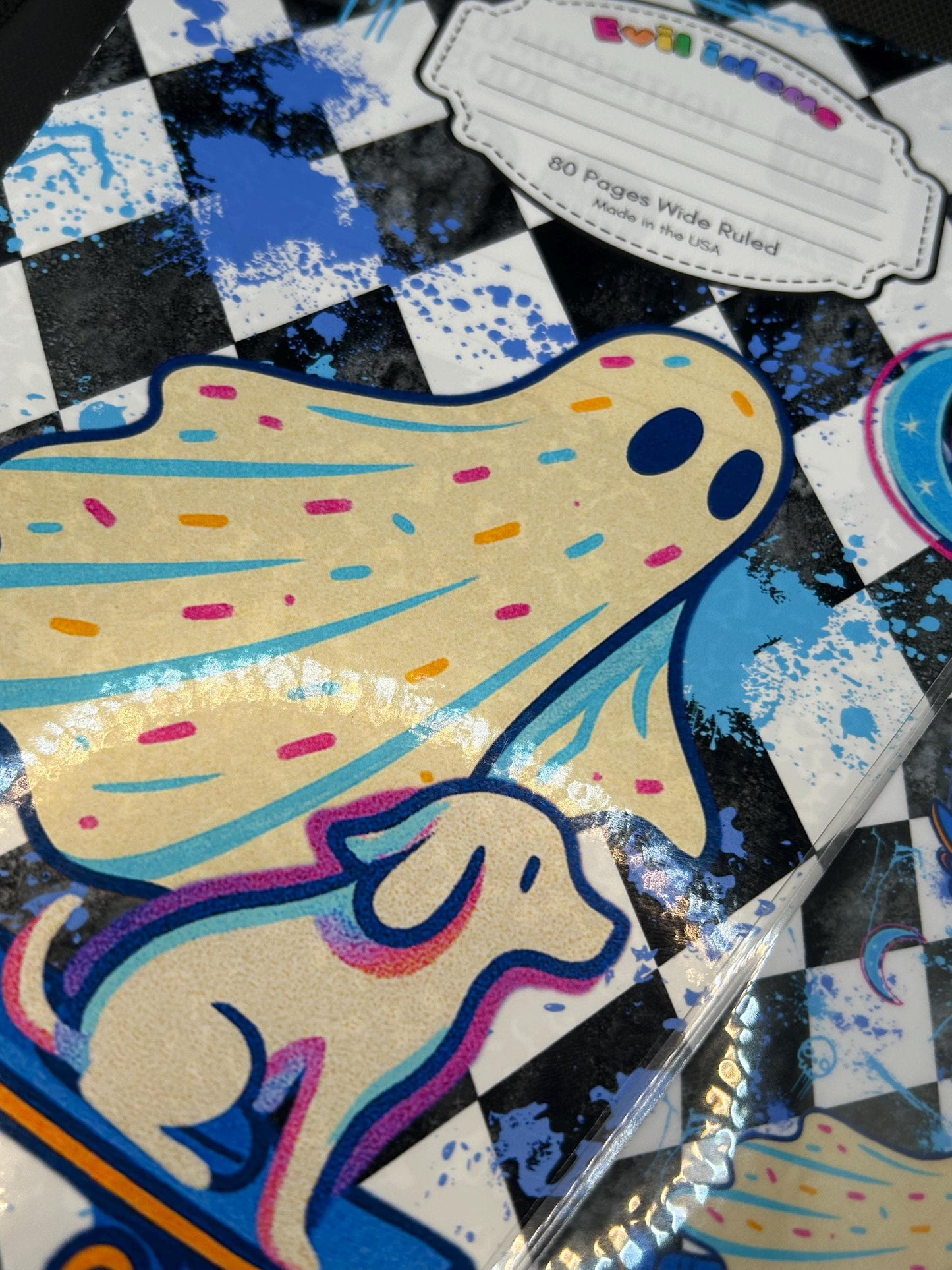 Rainbow Dreamcore 90s y2k Aesthetic I Skater Ghost and Dog Notebook and Bookmark Set