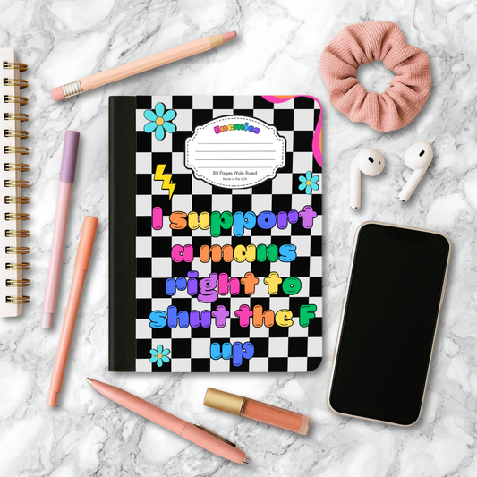 Rainbow Dreamcore 90s y2k Aesthetic I Support Composition Notebook and Bookmark Set