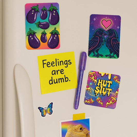 Retro Neon Animal Magnets – Funny Aesthetic Fridge Decor – Y2K Inspired Cute 90s Vibes – Bright Colorful Gifts – Kitsch Pop Art Magnets