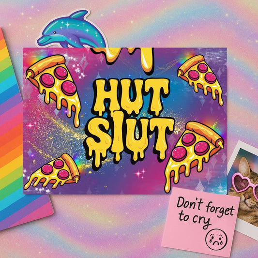 Funny Maximalist Postcard | Neon Animal Aesthetic | Snarky Millennial Stationery | Rainbow Chaos Mail | Weird Cute Card for Her