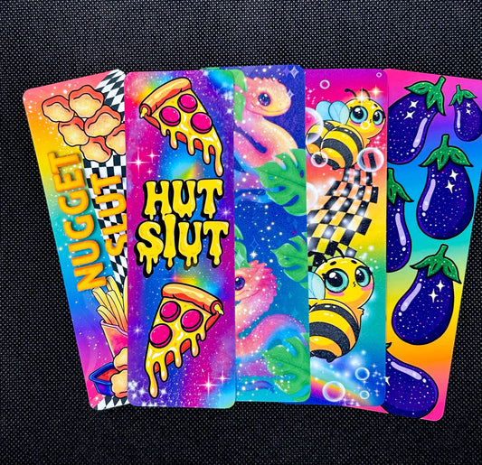 Rainbow Chaos Bookmark | Funny Maximalist Bookmark for Book Lovers | Neon Aesthetic | Animal Lover Gift | Quirky Stationery for Her