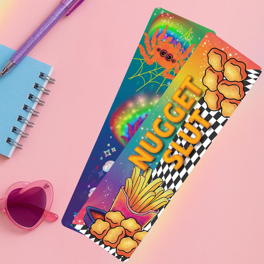 Rainbow Chaos Bookmark | Funny Maximalist Bookmark for Book Lovers | Neon Aesthetic | Animal Lover Gift | Quirky Stationery for Her