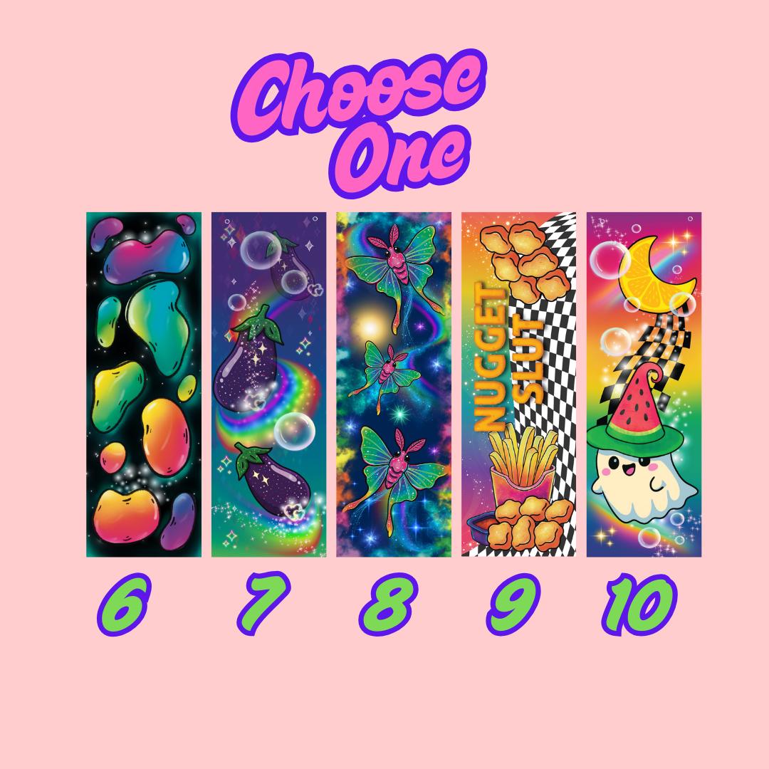Rainbow Chaos Bookmark | Funny Maximalist Bookmark for Book Lovers | Neon Aesthetic | Animal Lover Gift | Quirky Stationery for Her