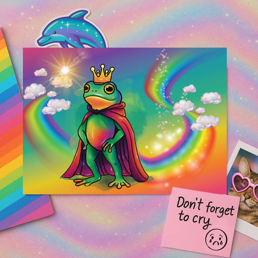 Funny Maximalist Postcard | Neon Animal Aesthetic | Snarky Millennial Stationery | Rainbow Chaos Mail | Weird Cute Card for Her
