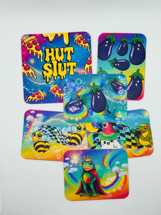 Retro Neon Animal Magnets – Funny Aesthetic Fridge Decor – Y2K Inspired Cute 90s Vibes – Bright Colorful Gifts – Kitsch Pop Art Magnets