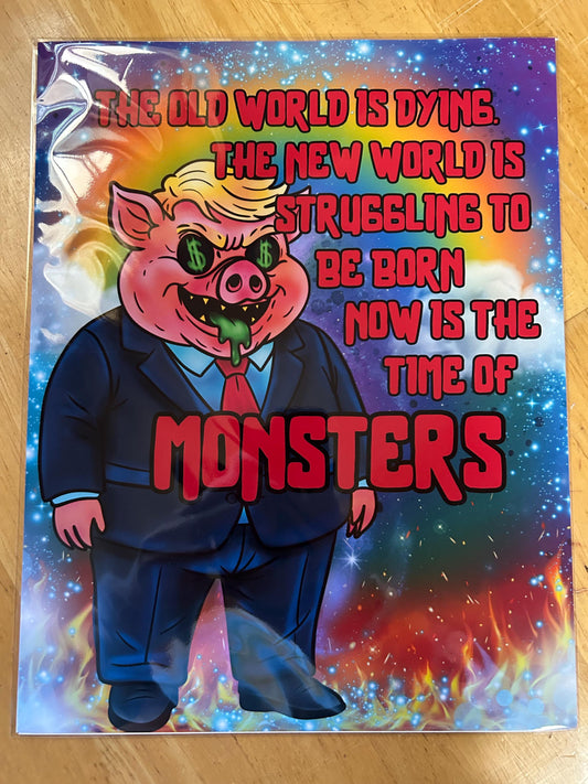 Ministry of Meat –  FDT Art 8x 10 Print 8647 Dystopian Protest Art  Leftist Pig Illustration  Anti-Greed Anti Capitalism Political Art