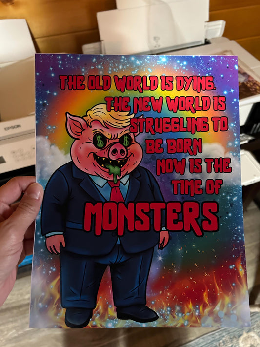 Ministry of Meat –  FDT Art 8x 10 Print 8647 Dystopian Protest Art  Leftist Pig Illustration  Anti-Greed Anti Capitalism Political Art