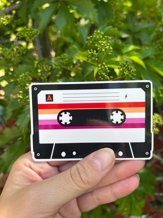 Pride Retro Cassette Vinyl Sticker Waterproof Laptop Sticker Water Bottle Unhinged Millennial Aesthetic Custom Stickers Available