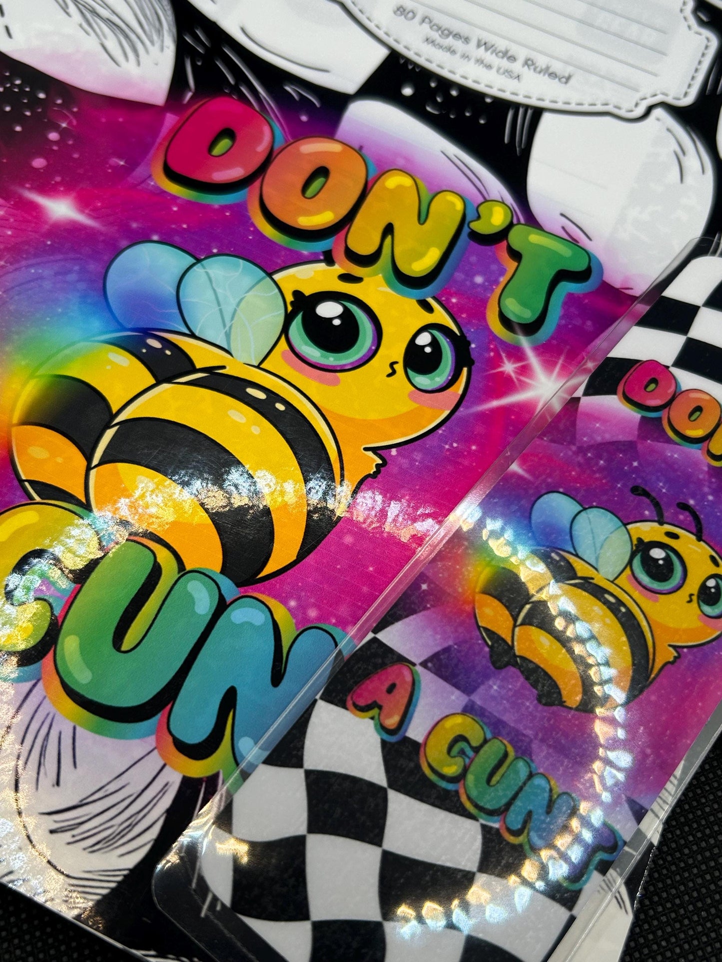 Rainbow Dreamcore 90s y2k Aesthetic Don&#39;t Bee A...  Notebook and Bookmark Set
